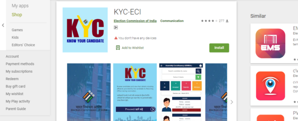 Download Know Your Candidate App
