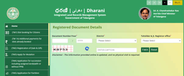  Details of a Registered Document - Dharani Telangana