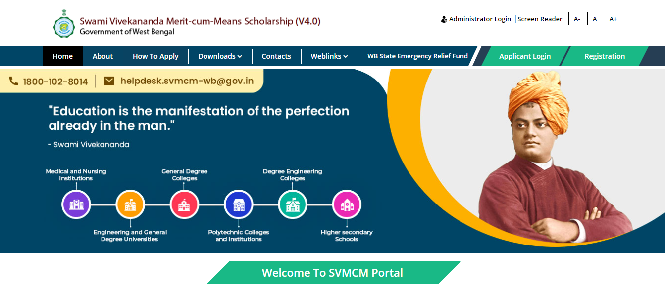 Swami Vivekananda Scholarship 2024 SVMCM(V4.0): Application Form ...