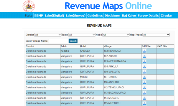 Checking Your Land Revenue Maps- Bhoomi Karnataka 