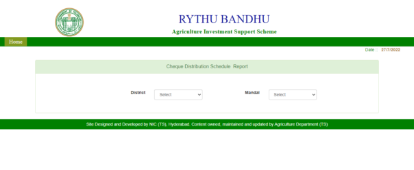 Beneficiary List for Rythu Bandhu