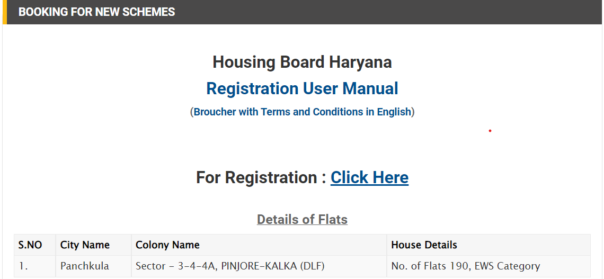 Registration for Haryana Housing Board 